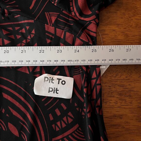 NWT Catherines Women's‎ 2X Maxi Dress Stretch Tribal Art Print Bohemian Vacation - Picture 9 of 12